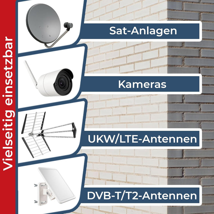 Premium X 45cm Wandhalter Aluminium SAT ALU Wand Halterung mit Schraubensatz für Wand Montage 45cm m