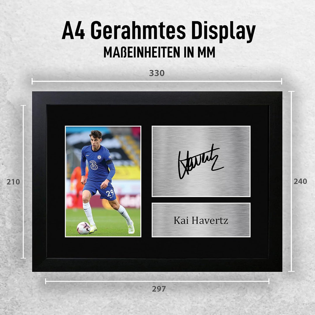 HWC Trading A4 FR Kai Havertz Presents gedrucktes Autogramm Bild für Fans und Fans, A4 gerahmt (gera