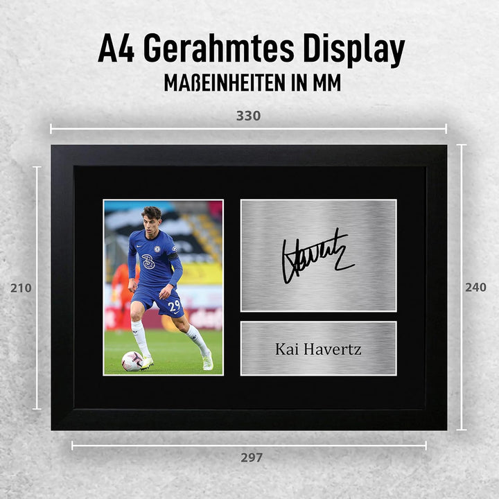 HWC Trading A4 FR Kai Havertz Presents gedrucktes Autogramm Bild für Fans und Fans, A4 gerahmt (gera