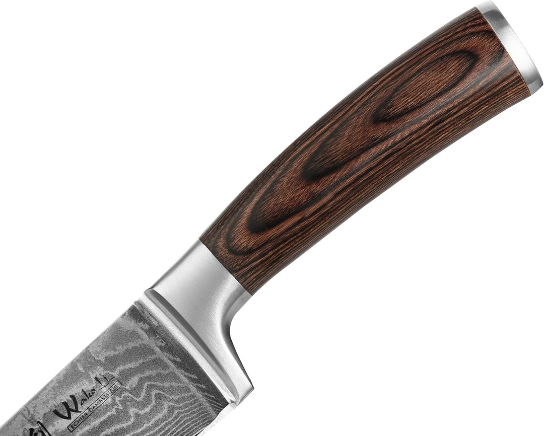 Wakoli EDIB Damast Chefmesser mit Gravur – Personalisiertes Messer, 20cm Klinge aus 67 Lagen Damasts