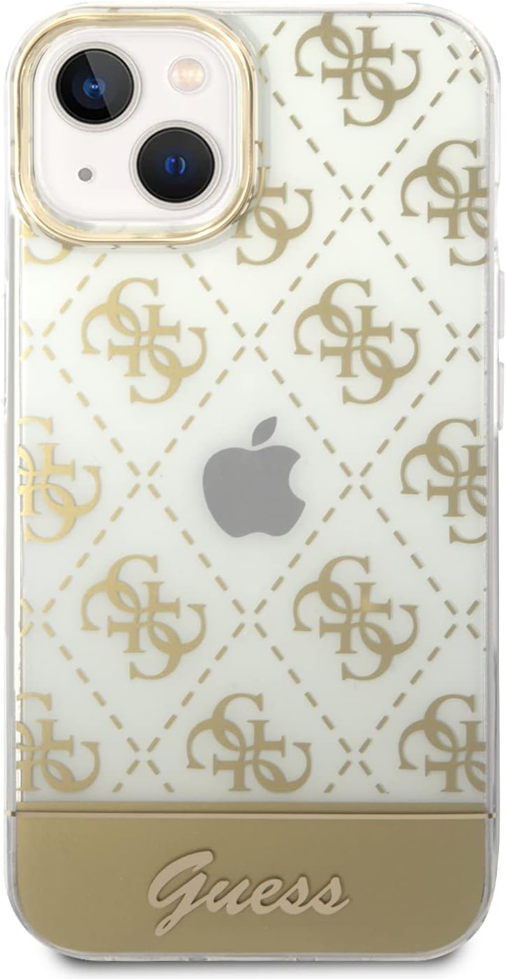 Guess GUHCP14MHG4MHG hülle für iPhone 14 Plus 6,7" Gold/Gold hardcase 4G Pattern Script