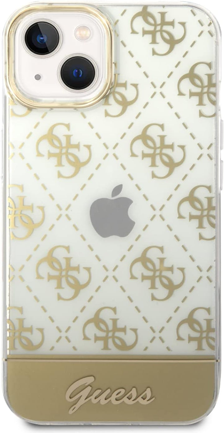 Guess GUHCP14MHG4MHG hülle für iPhone 14 Plus 6,7" Gold/Gold hardcase 4G Pattern Script