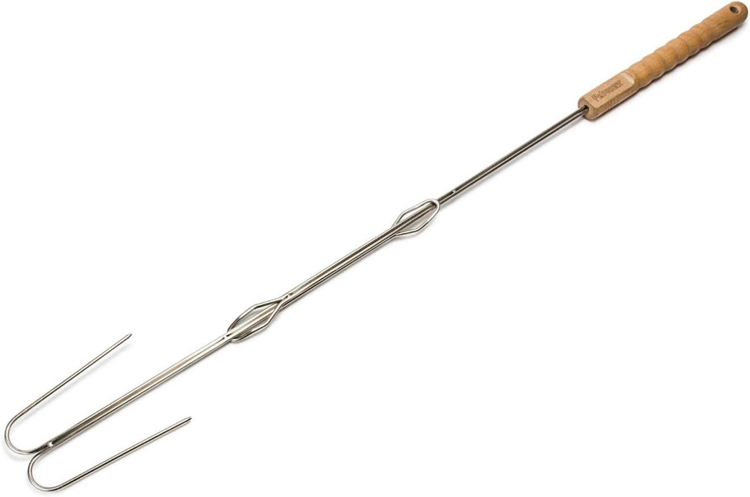 Petromax Lagerfeuer-Spiess ls2 mit Zwei umgebogenen Zinken (2 Stück), Silber, 92 cm