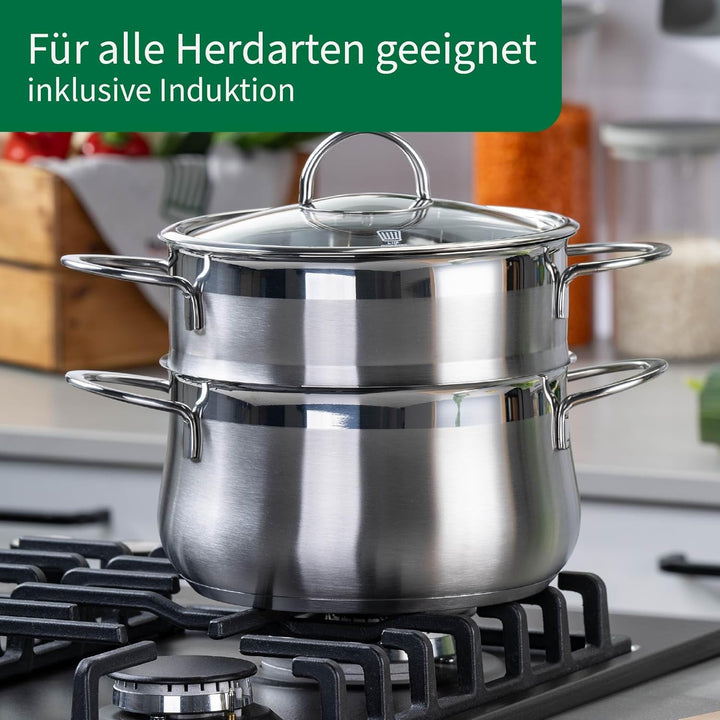 FACKELMANN Chefkoch Dünst- und Garaufsatz München passend für Ø20 Töpfe und Deckel – Für vitaminscho