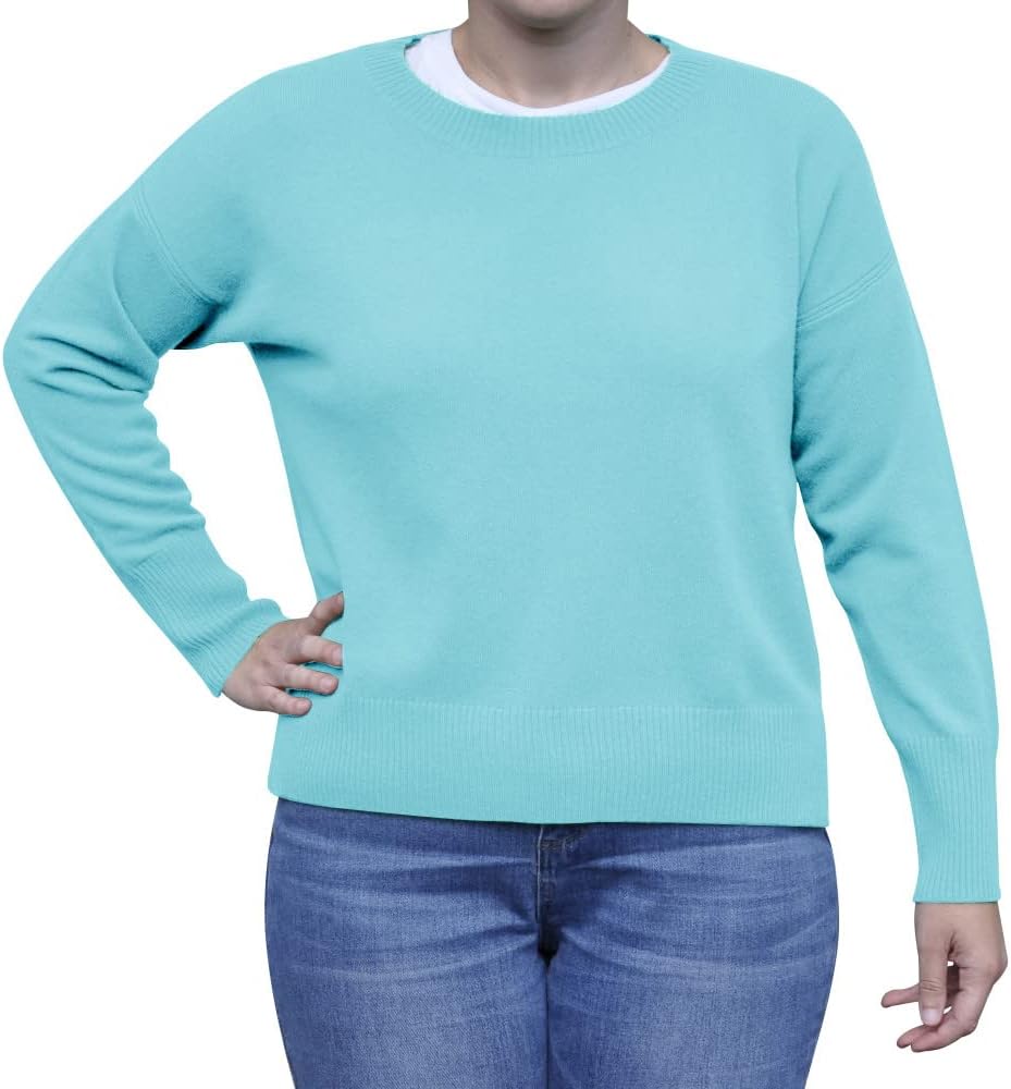 LES POULETTES -Perfekter Kaschmirpullover Lose Runder Kragen Einzigartige Grösse - Turquoise