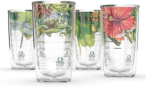 Tervis Isolierter Trinkbecher, recycelt, 473 ml, Hummeln und Hibiskus 16 Ounce Hummeln & Hibiskus, 1
