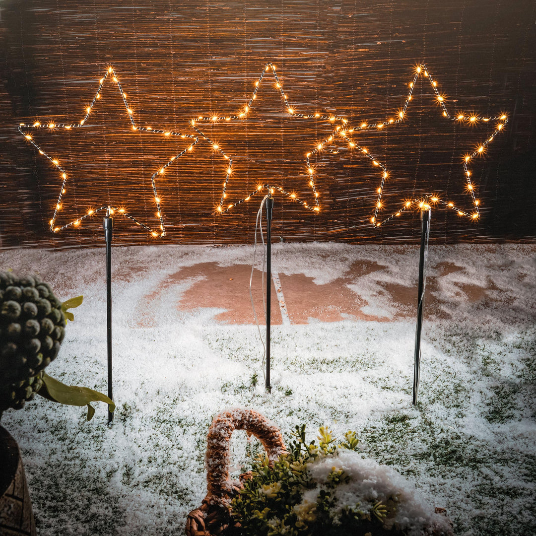 esotec Solar-Steckleuchte Steckleuchten Gartenstecker STERNENZAUBER Weihnachtsbeleuchtung für aussen