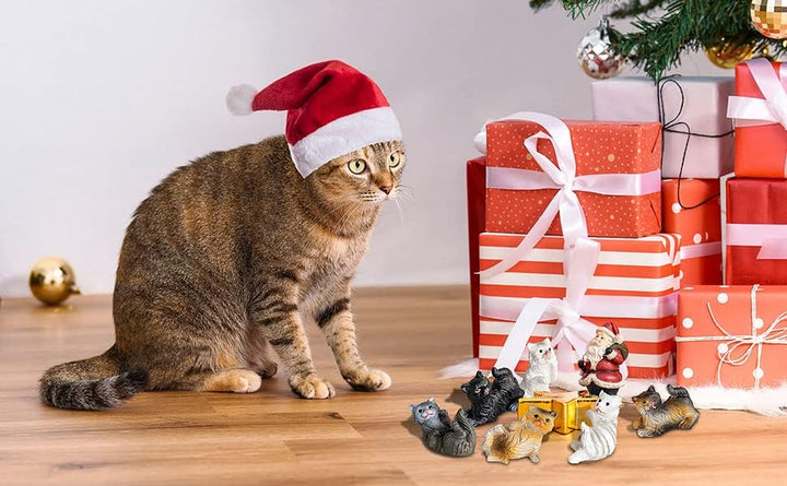MaMeMi Krippentiere Katzenset mit 6 Katzen/Kätzchen [Grösse ca 3 cm] Krippenzubehör, Krippenbedarf/Z