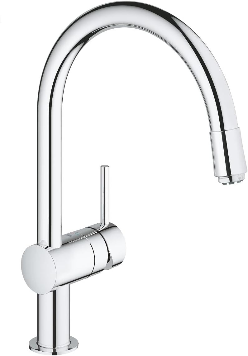 GROHE Minta | Küchenarmatur mit einem Schwenkbereich von 360°, C-Auslauf | chrom | 32511000 Chrom C-