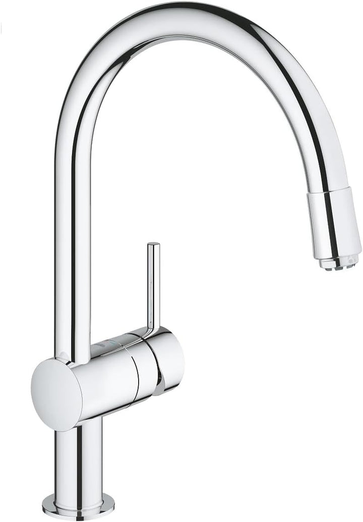 GROHE Minta | Küchenarmatur mit einem Schwenkbereich von 360°, C-Auslauf | chrom | 32511000 Chrom C-