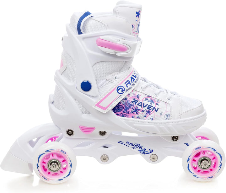 4in1 Inlineskates/Triskates/Rollschuhe/Schlittschuhe Raven Loret/Lia verstellbar mit LED Leuchtrad 3