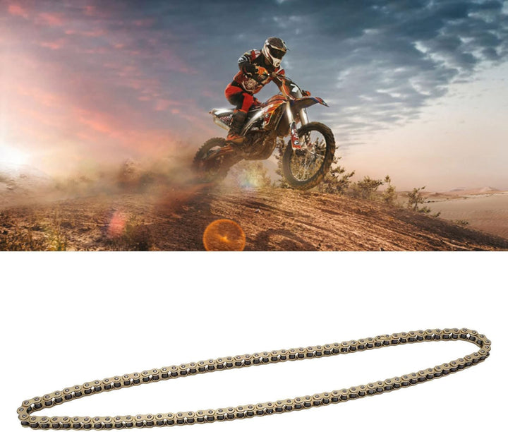 428 Motorrad Antriebskette 104 Glieder Gold Kohlenstoffstahl Motorrad Kette für ATV Motorrad Reparat