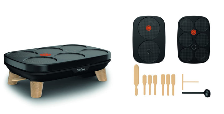 Tefal Gourmet Crêpes-Pfanne, zwei herausnehmbare Platten, Antihaftbeschichtung, einstellbare Tempera