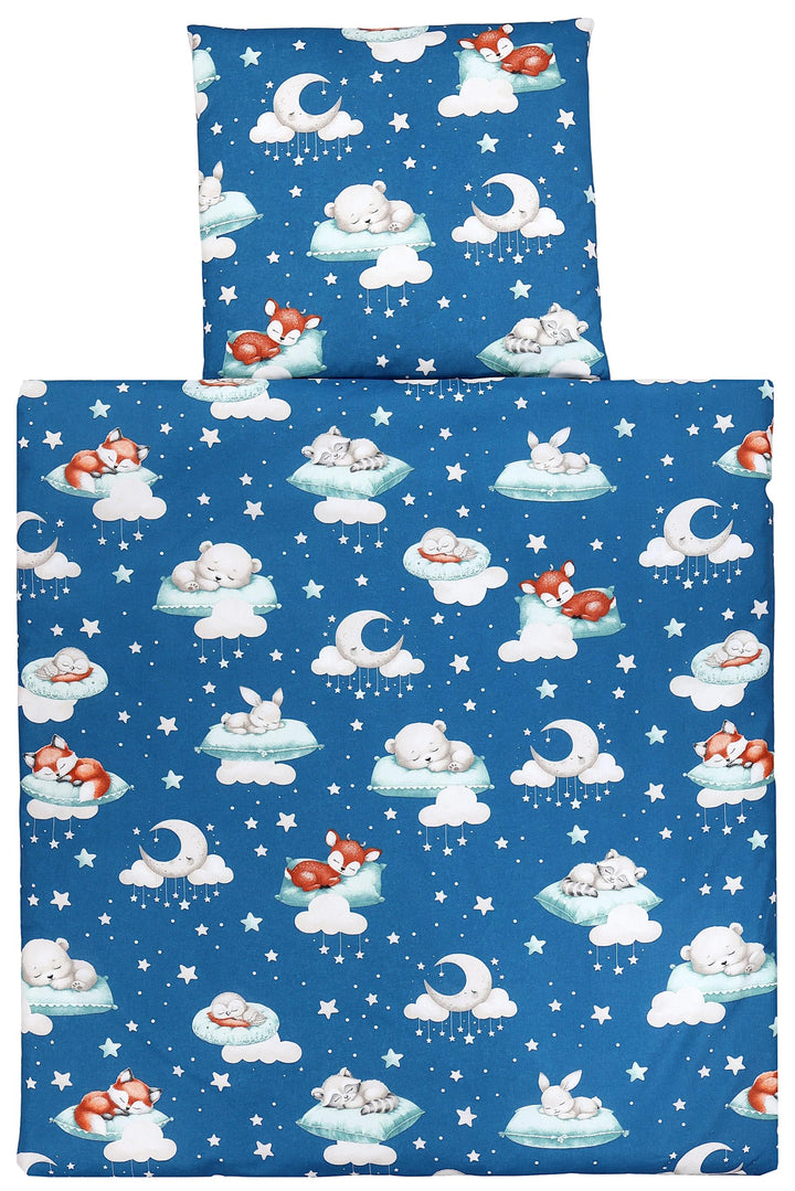 TupTam Unisex Baby Wiegenset 4-teilig Bettwäsche-Set: Bettdecke und Kopfkissen mit Bezug, Farbe: Sch