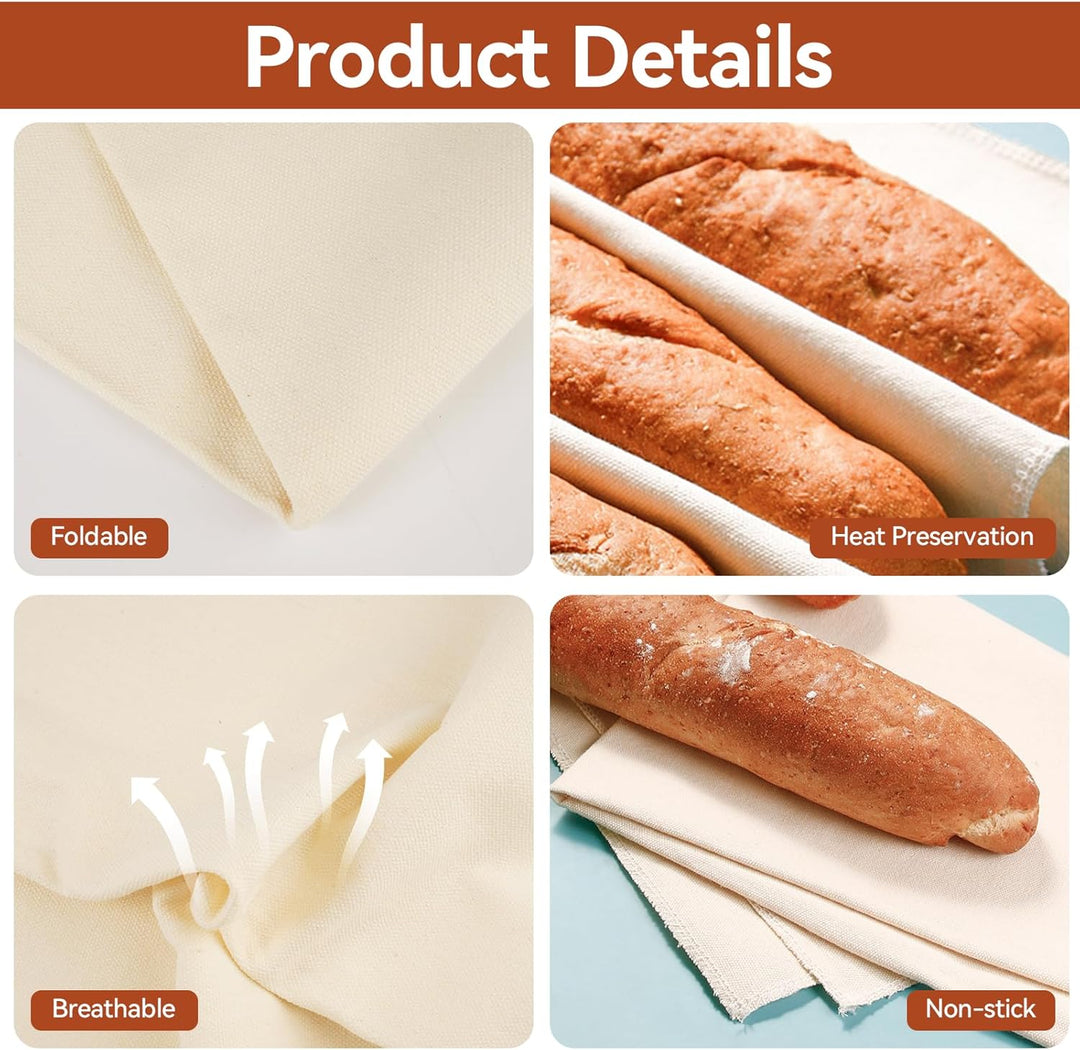 6 Stück Leinentuch, 75x45 cm Bäckerleinen Teigtuch Leinentuch Brot Backen Leinentuch Zum Brot Backen