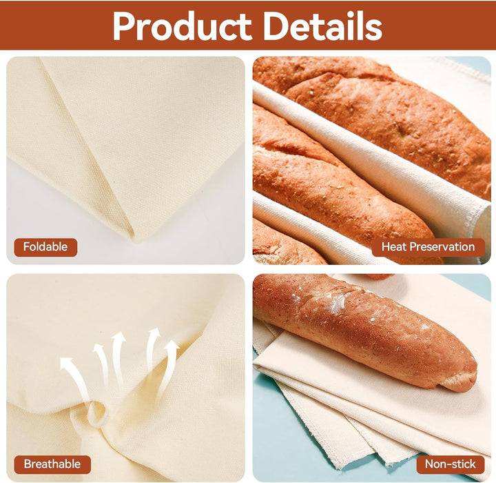 6 Stück Leinentuch, 75x45 cm Bäckerleinen Teigtuch Leinentuch Brot Backen Leinentuch Zum Brot Backen