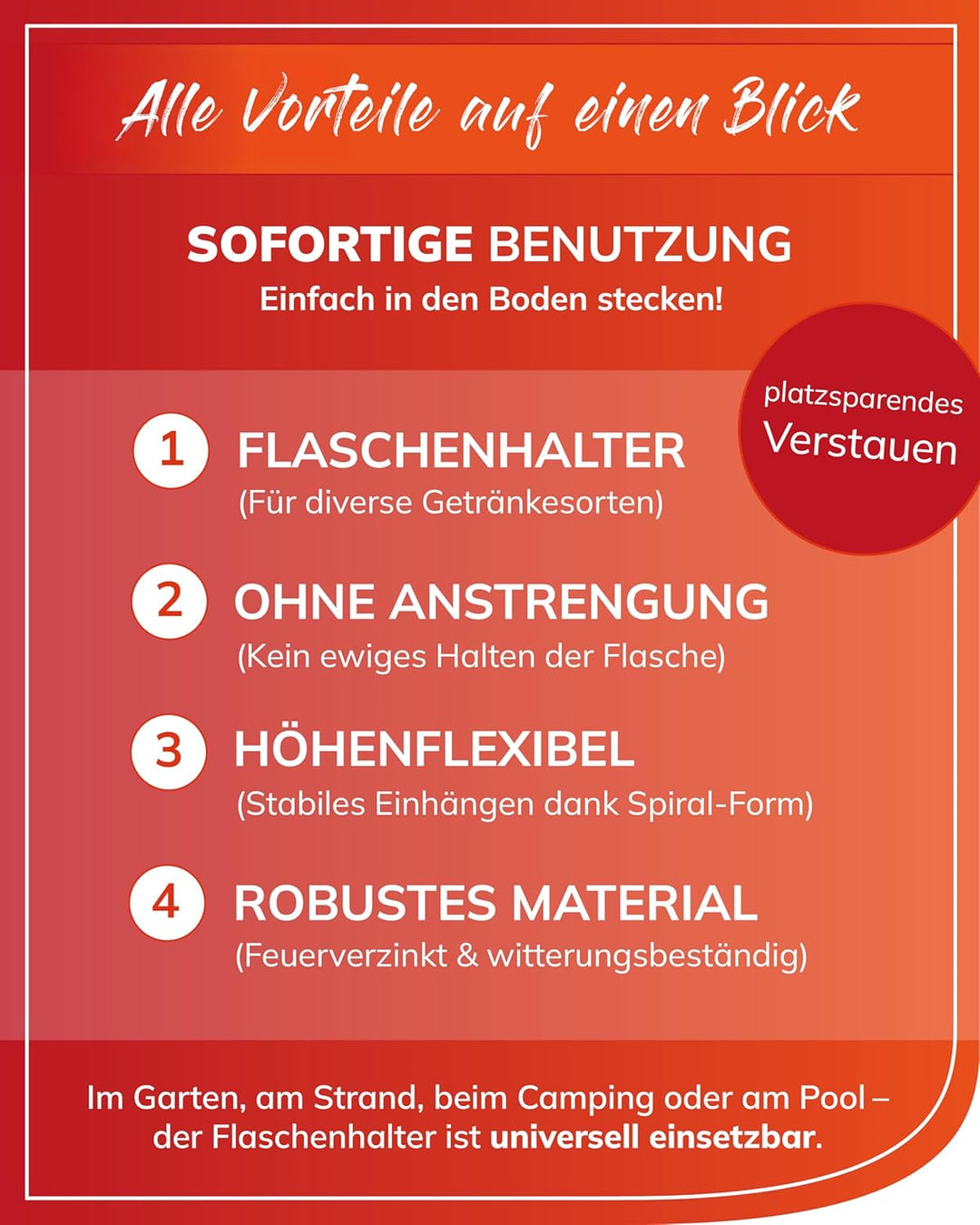 bellissa 5er Set Bierflaschen-Halter – innovativer Getränkehalter Ständer - Halterung für die Bier-F