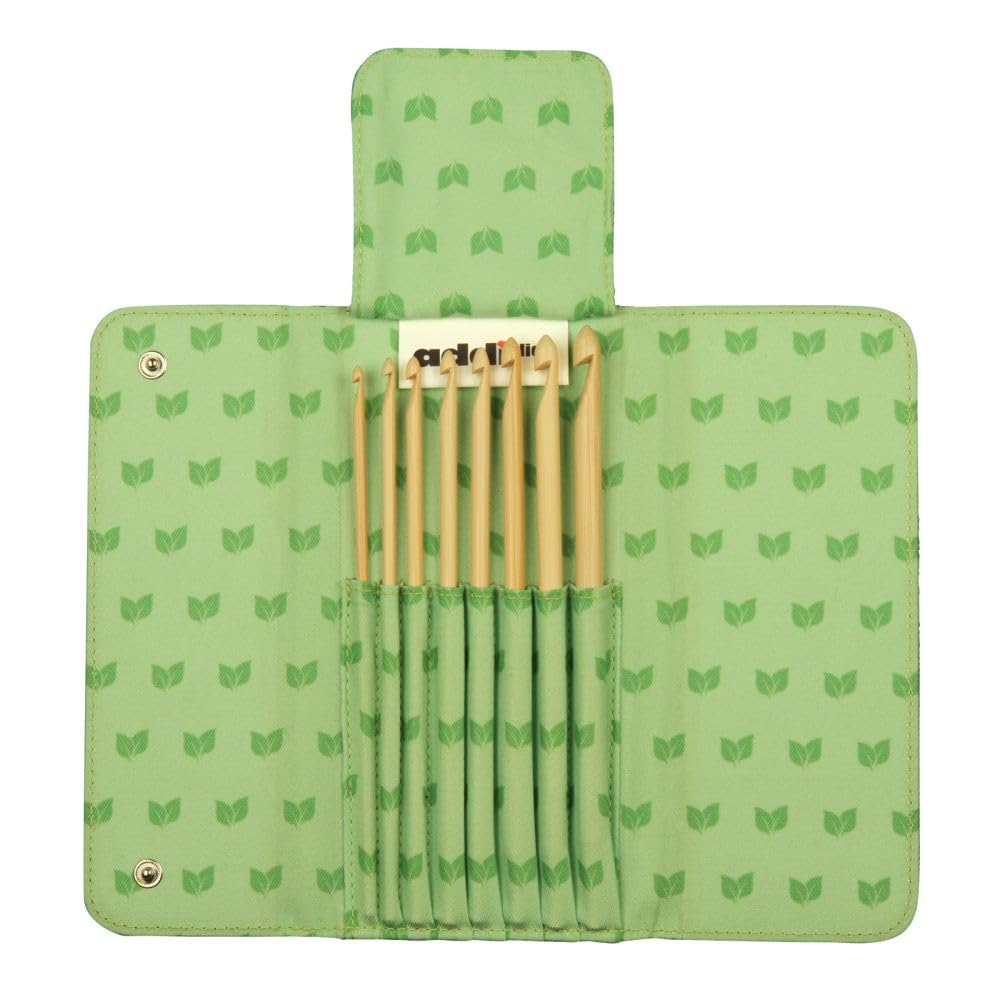 Addi Häkelnadel AddiClick Click Hook Bamboo, Bambus, Grün, 19 x 11 x 2 cm Bambushäkel, Bambushäkel