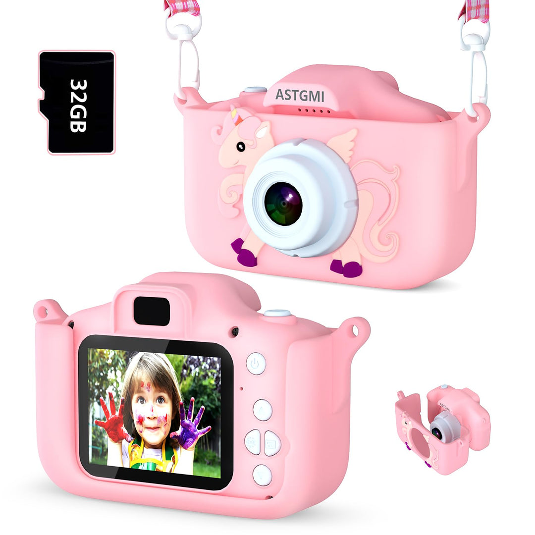 ASTGMI Kinderkamera 2,0 Zoll Kinder Digitalkamera, Minikamera Kinder wiederaufladbar Camcorder Gesch