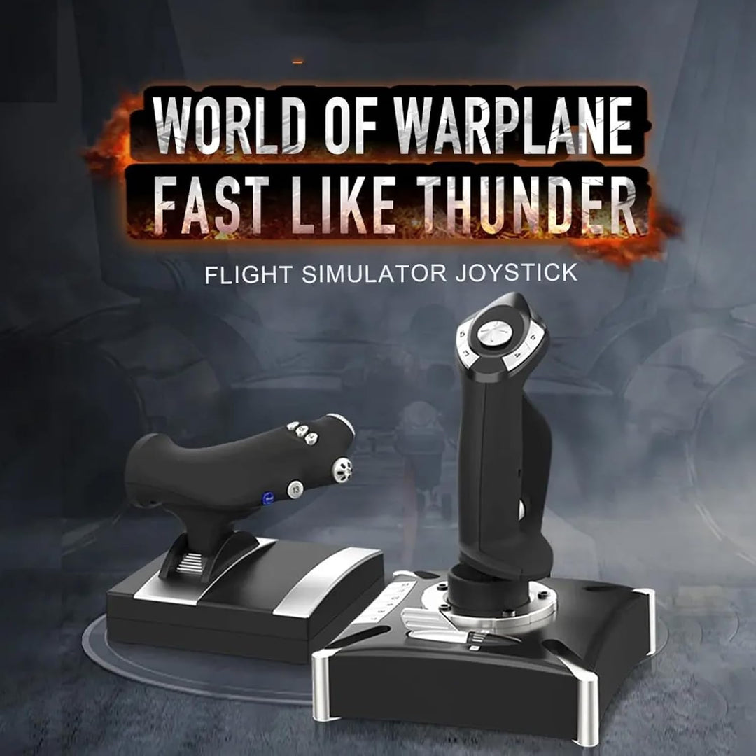 FAUOSWUK Simulations-Joystick, USB-Gaming-Flugsimulator-Gamecontroller mit Dämpfungs-Feedback, 4 Ach