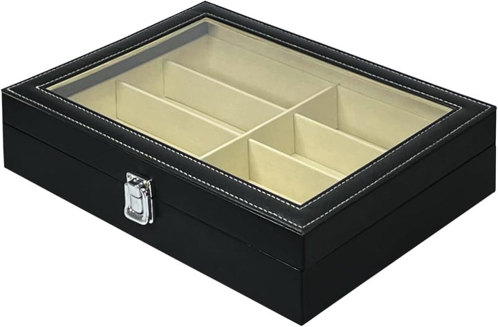 Mr Maestro Relojero | Brillenetui für 8 Brillen aus Öko-Leder | Brillenetui Brillenbox | Schwarz | g