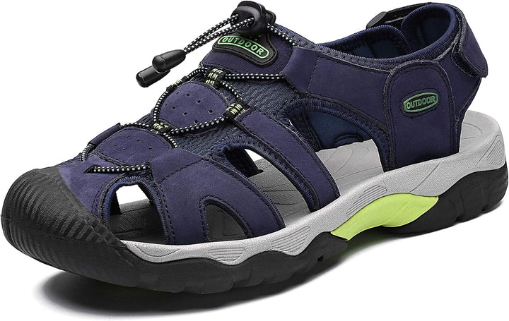Sandalen Herren Leder Strand Wandersandale Trekkingsandalen Outdoorschuhe Sommer Freizeitschuhe Wand