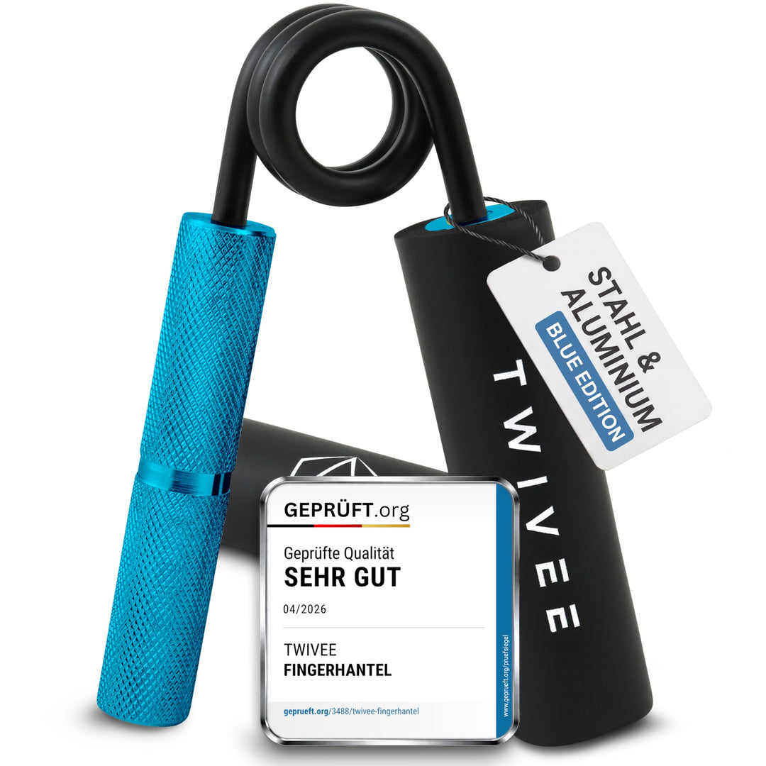 TWIVEE - Fingerhantel - Unterarmtrainer für maximale Griffkraft - Gripper aus gehärtetem Stahl und A