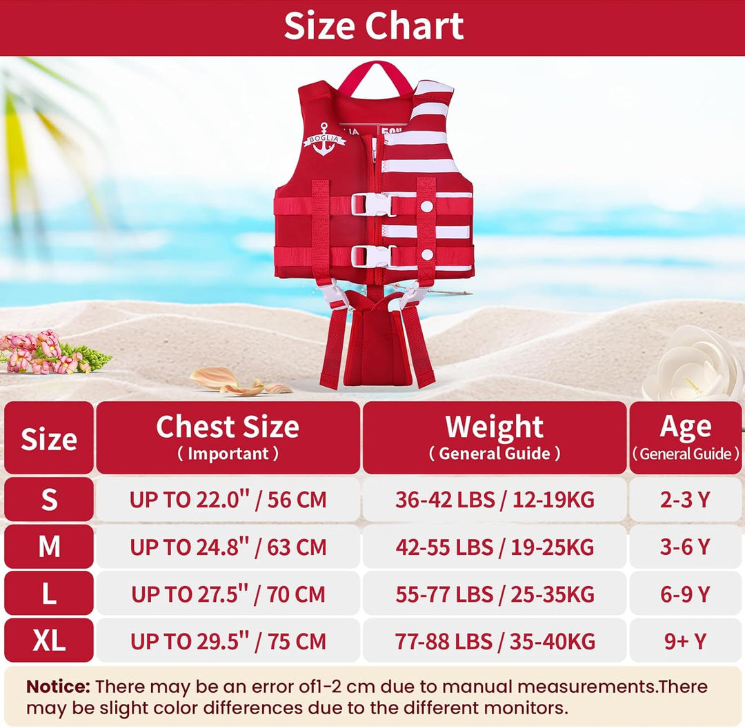 PROTAURI Kinder Schwimmerjacke - Jungen Mädchen Neopren Schwimmen Jacke Kleinkind Schwimmen Lernen B