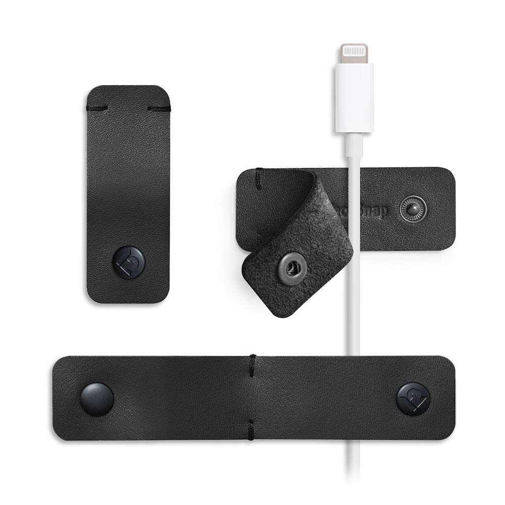 Twelve South SurfaceSnap | 3er-Pack, Leder-Kabelorganizer/Kabel-Management-Riemen mit beschädigungsf