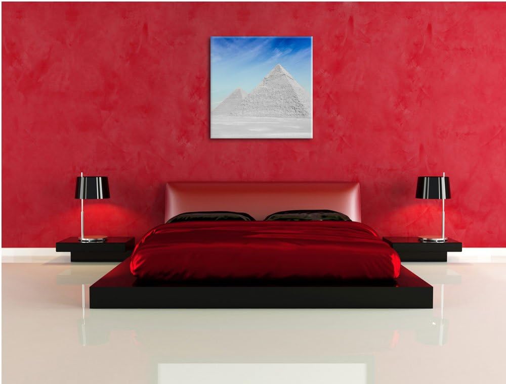 Pixxprint Pyramiden von Gizeh als Leinwandbild | Grösse: 70x70 cm | Wandbild| Kunstdruck | fertig be
