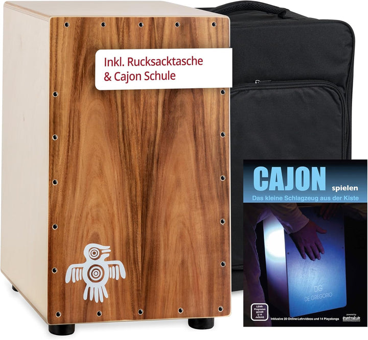 XDrum PERC CP-483 Cajon Peruana Koa Set (Set inkl. Cajon mit Birken-Korpus & Snareeffekt, passende R