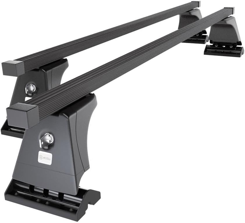 Mossa - Stahl-Dachträger kompatibel mit VW Volkswagen Multivan T5 Van (2010-2015) - schwarz Dachträg