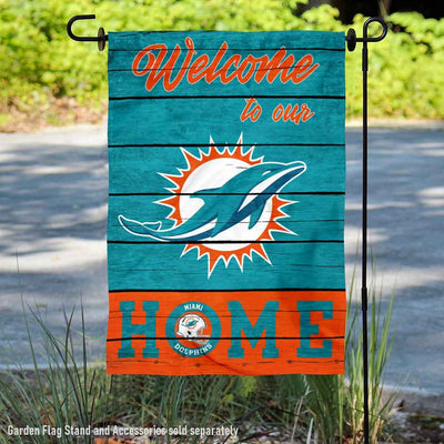 WinCraft Miami Dolphins Welcome Home Dekorative Gartenflagge doppelseitiges Banner