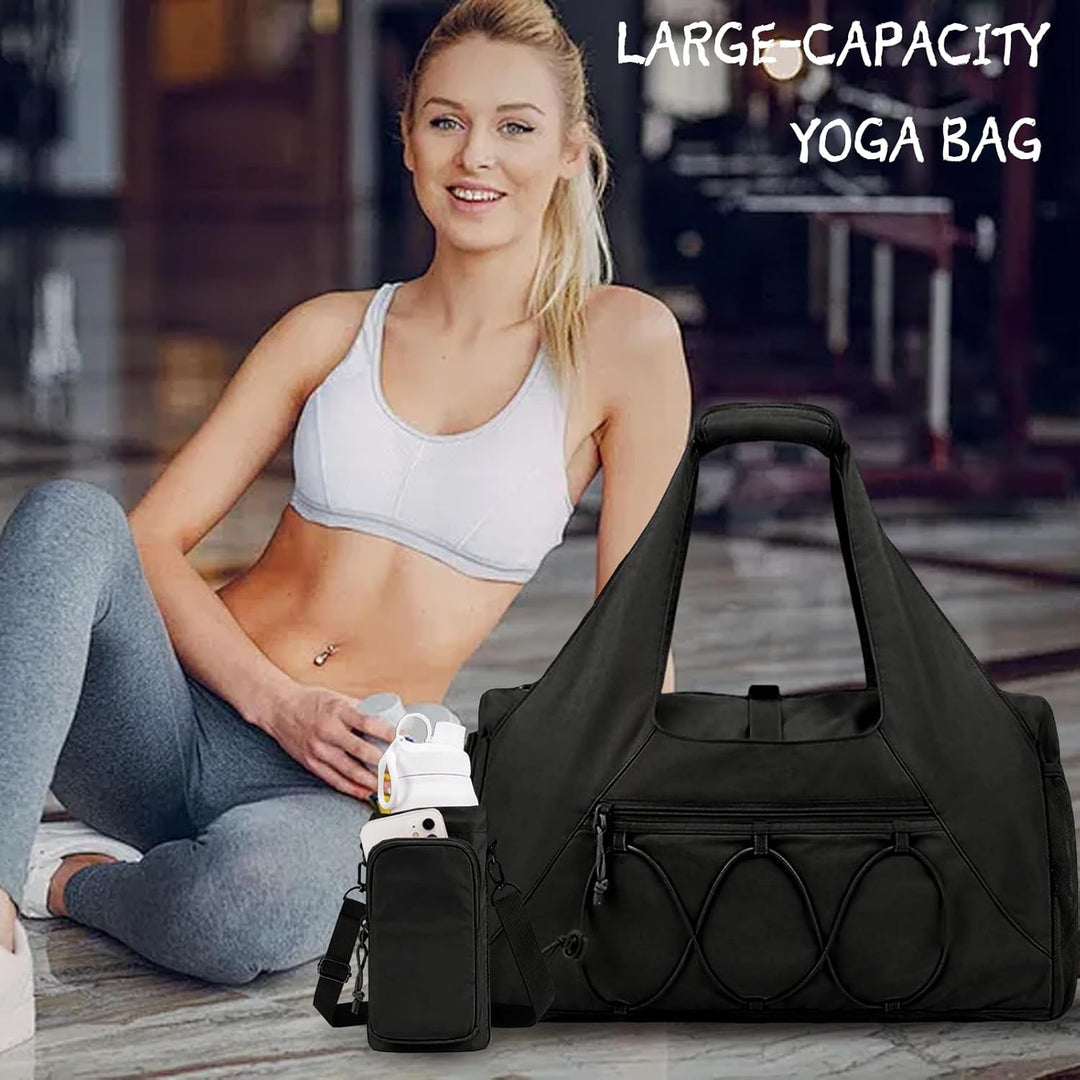 Gym Tasche Damen, Yogatasche mit Schuhfach, Nassfach and Wasserflaschenhalter, Sporttasche Fitnessta