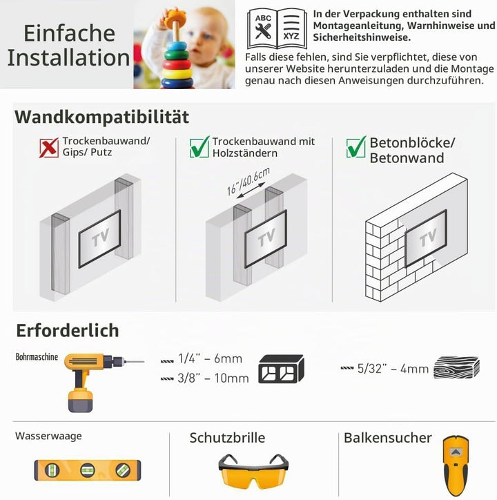 Barkan 104cm Lange TV Wandhalterung, 13-90 Zoll Doppelarm, Schwenkbar/Vollbewegung luxuriösen TV Hal