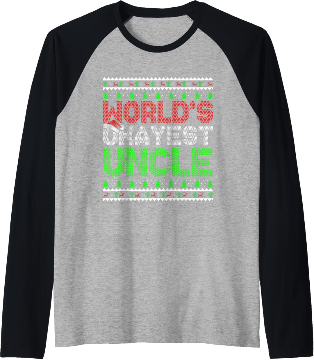 World's Okayest Uncle, lustiger Weihnachtspullover Raglan
