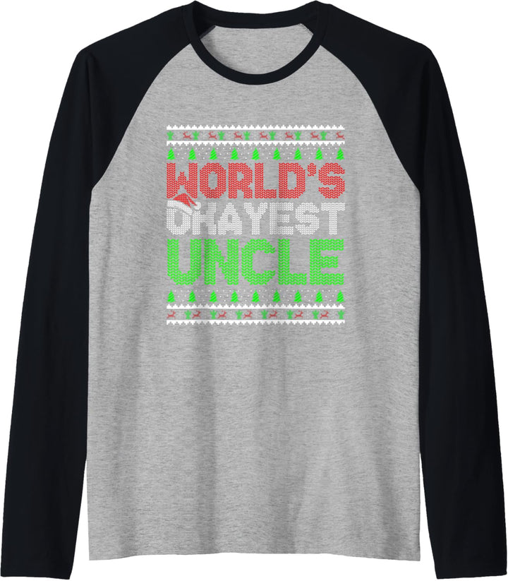 World's Okayest Uncle, lustiger Weihnachtspullover Raglan