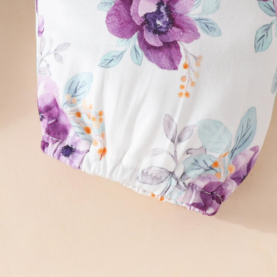 Neugeborenes Baby Mädchen Kleidung Papas Mädchen Langarm Tops Blumenhosen Sets Stirnband Säuglingsmä