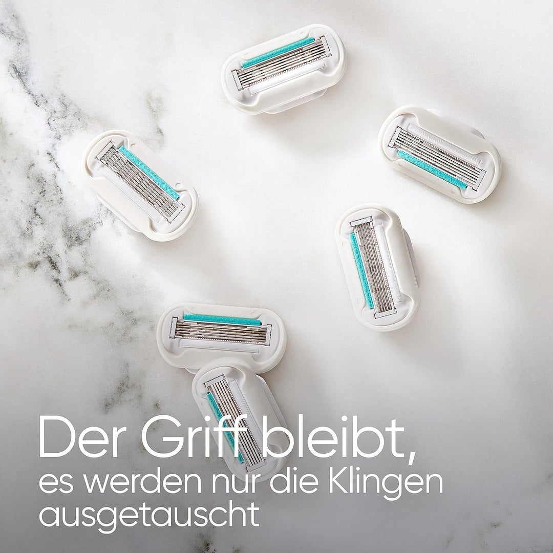 Gillette Venus Deluxe Smooth Sensitive Rasierklingen Damen, 8 Ersatzklingen für Damenrasierer mit 5-