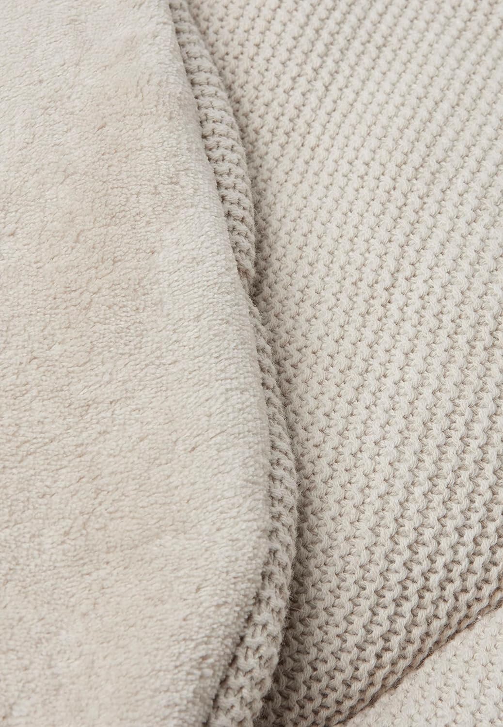 Jollein Krabbeldecke für Baby - Basic Knit, Nougat - Laufgittereinlage - Ø 95 cm - Spieldecke Baby -