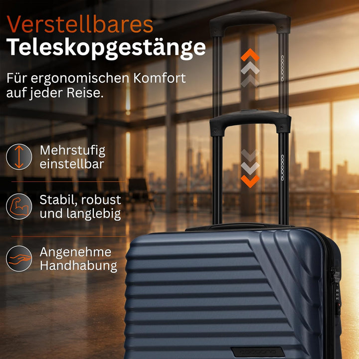 Cocoono Premium Handgepäck Koffer 55x40x20cm - passend für Ryanair, Lufthansa, Eurowings und co. I 3