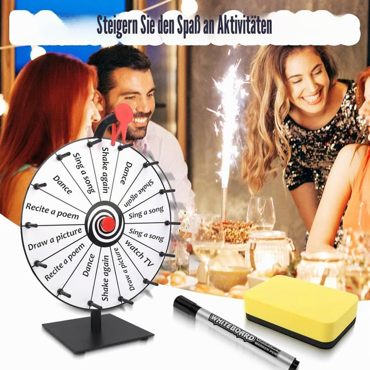 Glücksrad Zum Drehen,30cm Glücksrad Zum Selbstgestalten mit 14 Slots,Spinning Prize Wheel Spielzeug