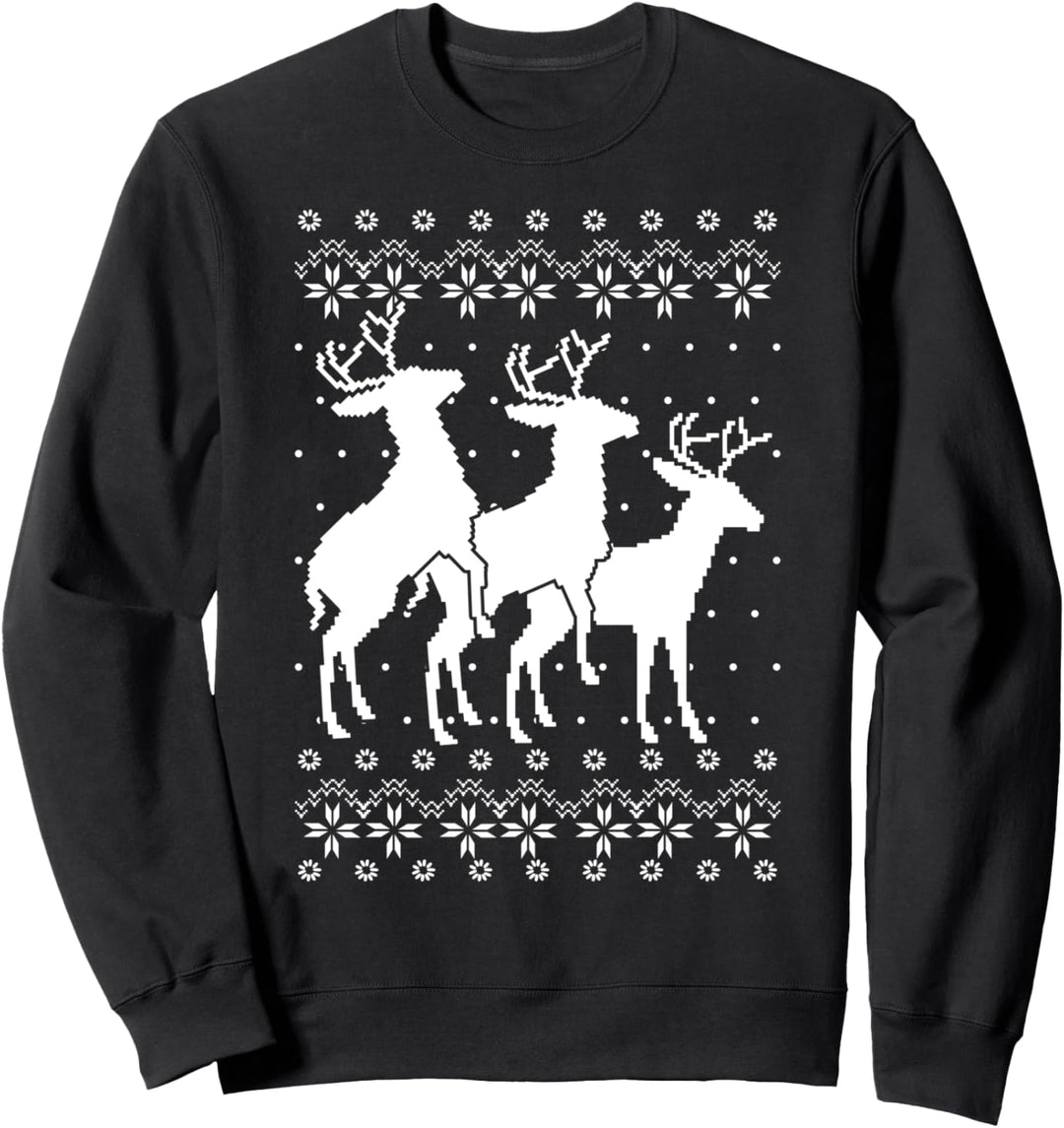 Rentier Ugly Christmas Weihnachten Lustig Geschenk Sweatshirt