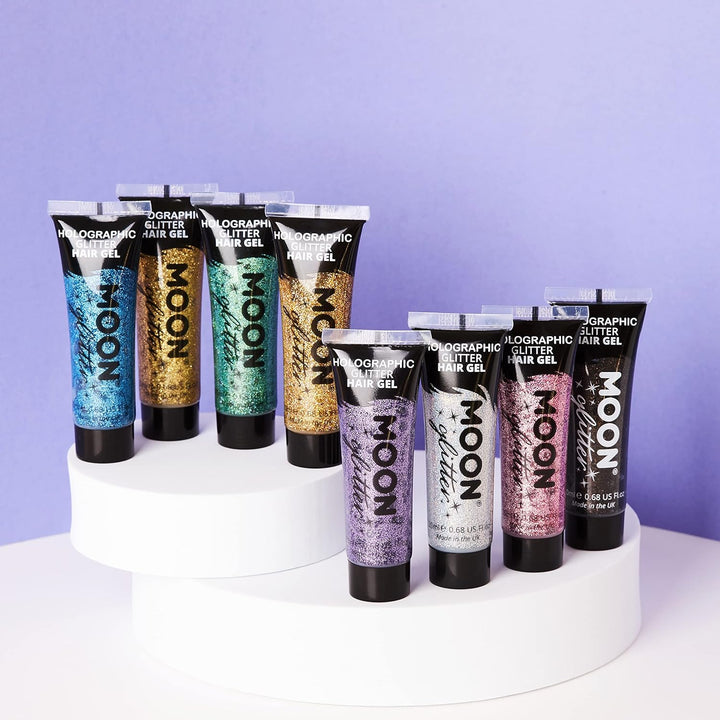 Moon Glitter - Holografisches Glitzer-Haargel - 20ml - Set mit 8 Farben