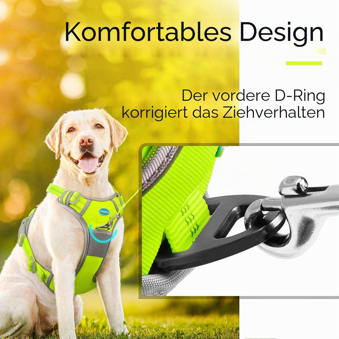 ThinkPet No-Pull Hundegeschirr, Atmungsaktiv Brustgeschirr für Kleine Mittlere Grosse Hunde, Einstel