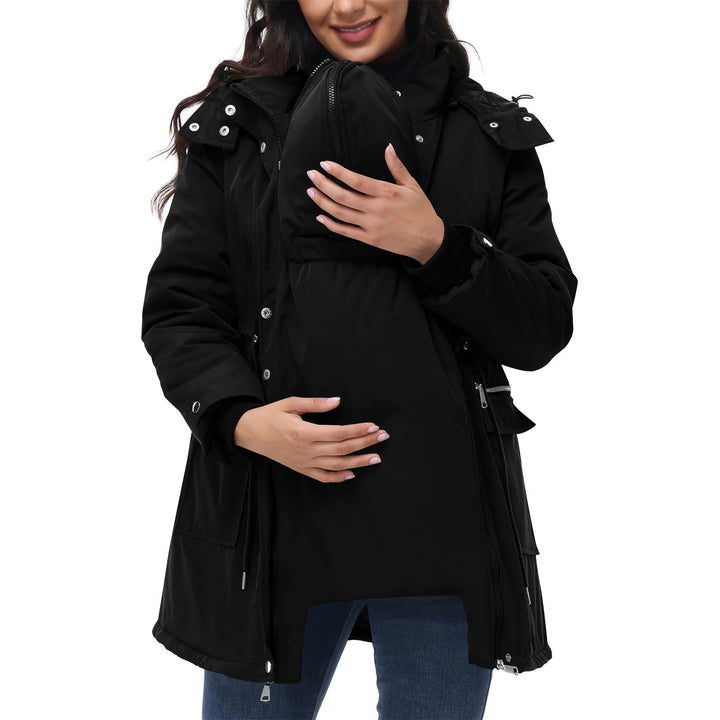 Generisch 3 In 1 Umstandsjacke Tragejacke mit Babyeinsatz Wintermantel Trageeinsatz Jacke Jackenerwe