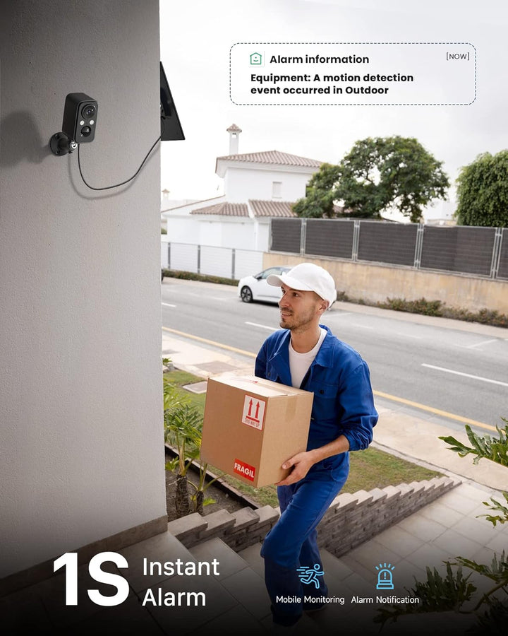 IHOXTX Überwachungskameras Aussen Akku mit Solarpanel, Kamera Überwachung Aussen WLAN mit Bunte Nach