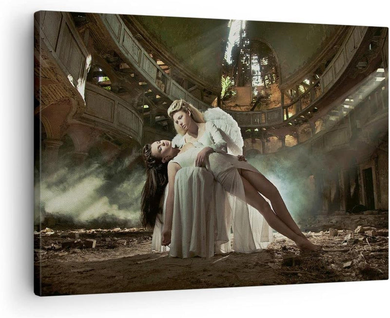 ARTTOR Bilder auf Leinwand Engel Frau Theater Oper Leinwandbild 70x50cm Wandbilder Dekoration Wohnzi