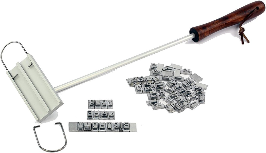 BUVTEC Barbuzzo BBQ Grill Brandeisen Brandmarken mit wechselbaren Buchstaben Grillbuch für Männer