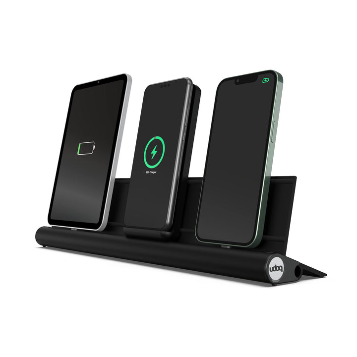 Universal Ladestation für Smartphones Tablets und AirPods, udoq 400, Aluminium, mit Power Delivery F